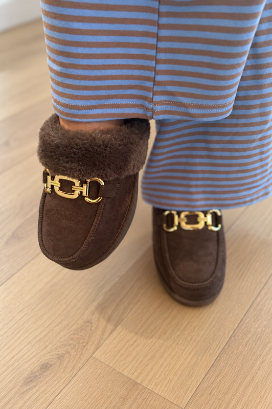 Chocolate Suede Mule
