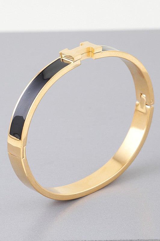 H Cuff Bracelet Black