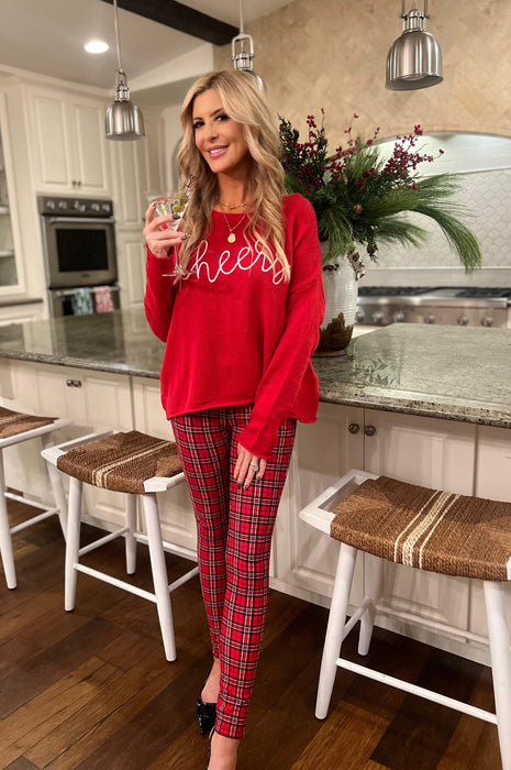 Cheers Sweater Red White