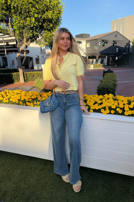 Brunch Knit Top Yellow
