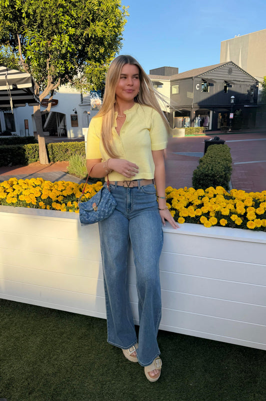 Brunch Knit Top Yellow