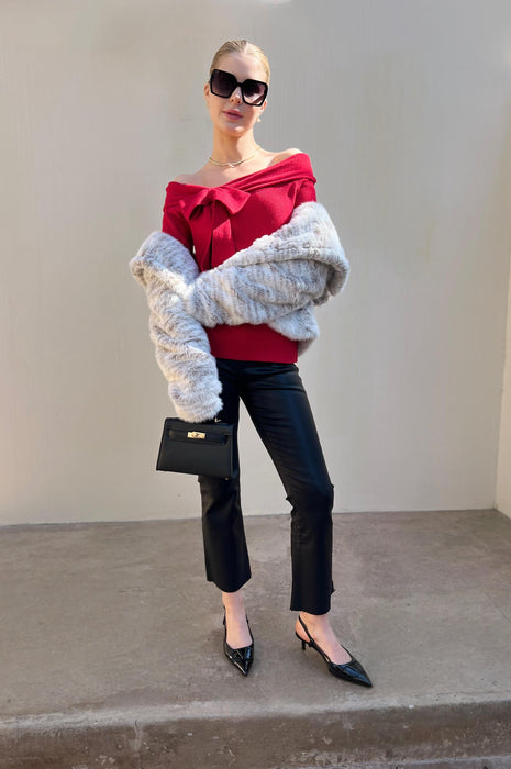 Ivory Grey Fur Jacket