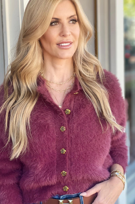 Rosette Sweater Burgundy