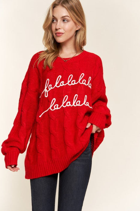 Falalalala Sweater Sweater Red