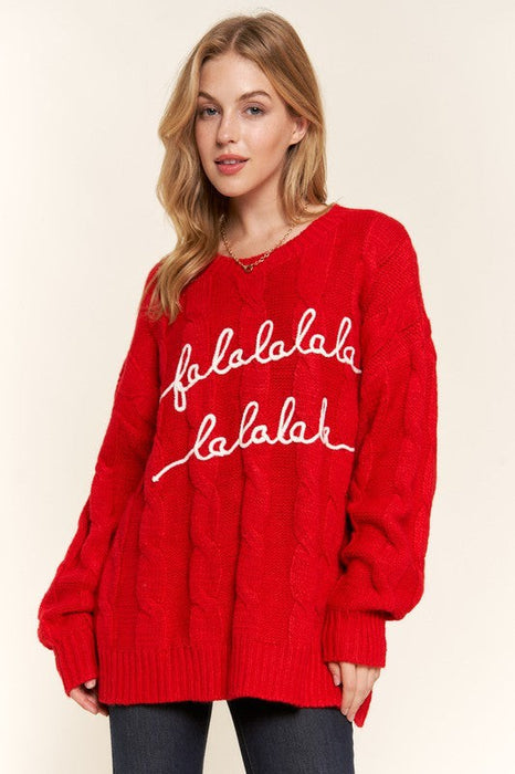 Falalalala Sweater Sweater Red