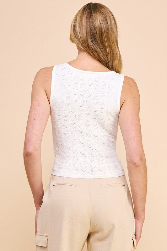 Sandy Knit Tank Off White