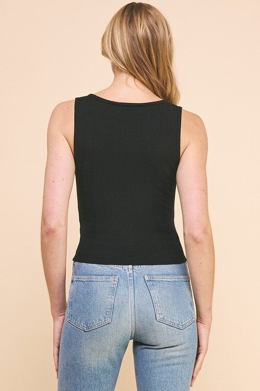 Sandy Knit Tank Black