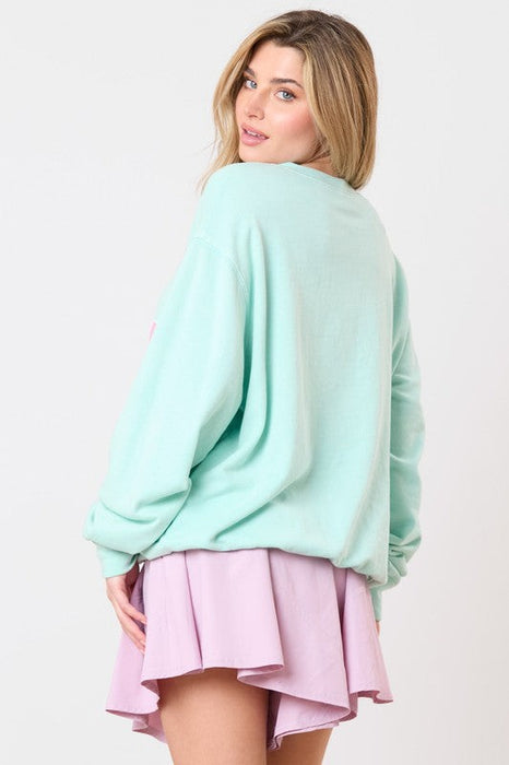 Pickleball Sweatshirt Mint/Pink