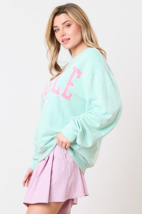 Pickleball Sweatshirt Mint/Pink