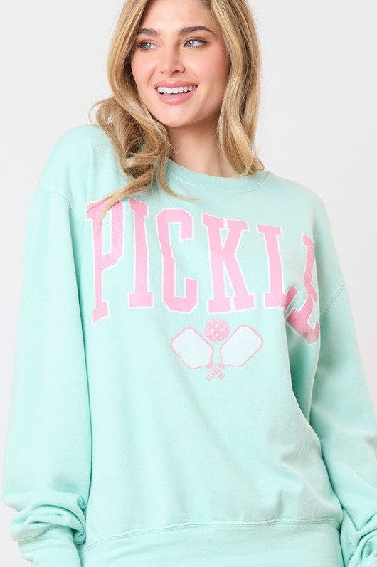 Pickleball Sweatshirt Mint/Pink