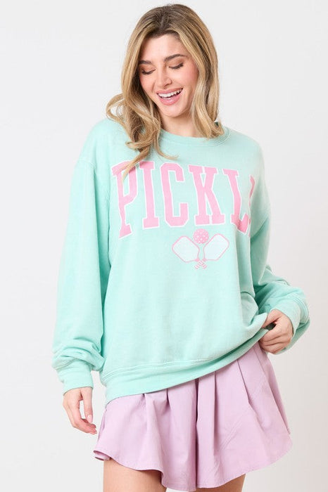 Pickleball Sweatshirt Mint/Pink