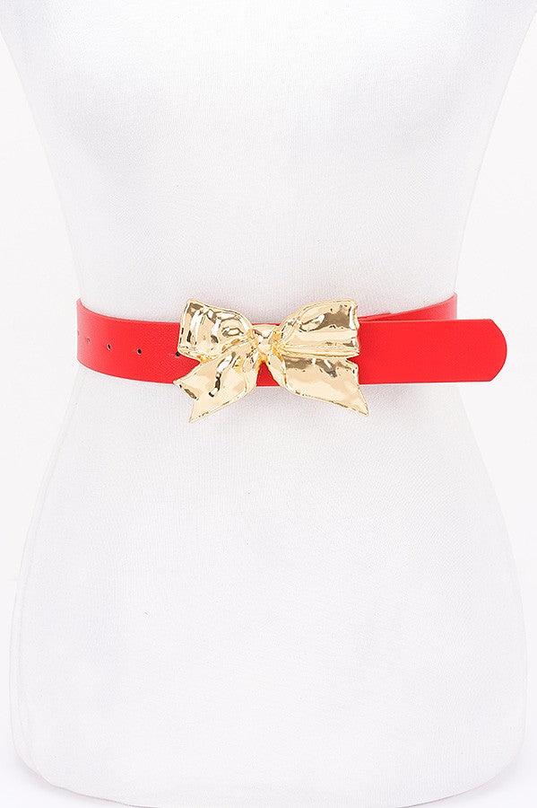 Gold Bow Belt Red