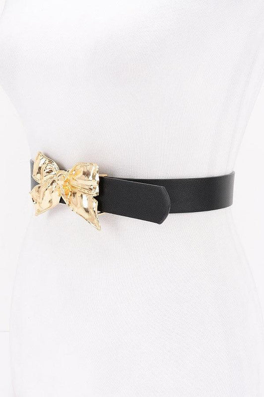 Gold Bow Belt Black