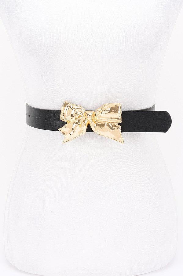 Gold Bow Belt Black