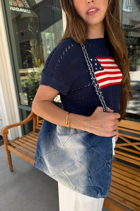 Denim Trash Bag Designer Handbag