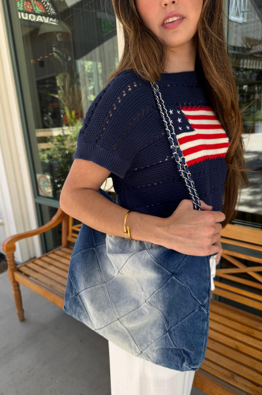 Denim Trash Bag Designer Handbag