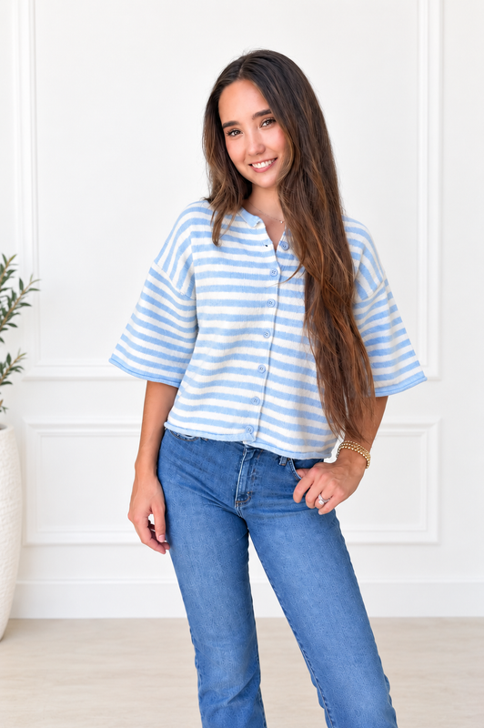 Bayside Babe Striped Cardigan