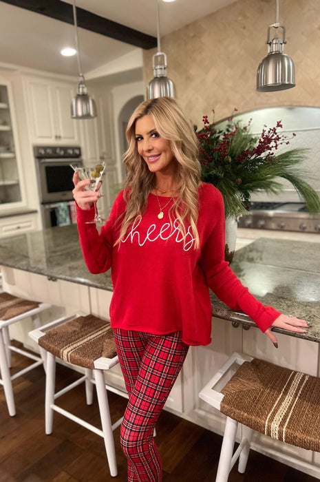 Cheers Sweater Red White