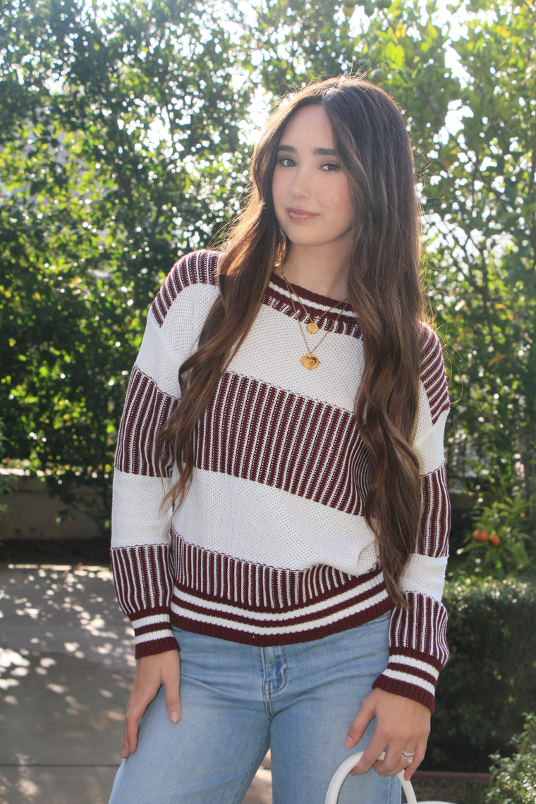 Stripe Sweater Brown
