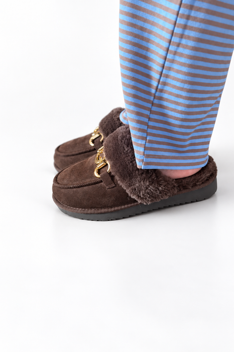 Chocolate Suede Mule