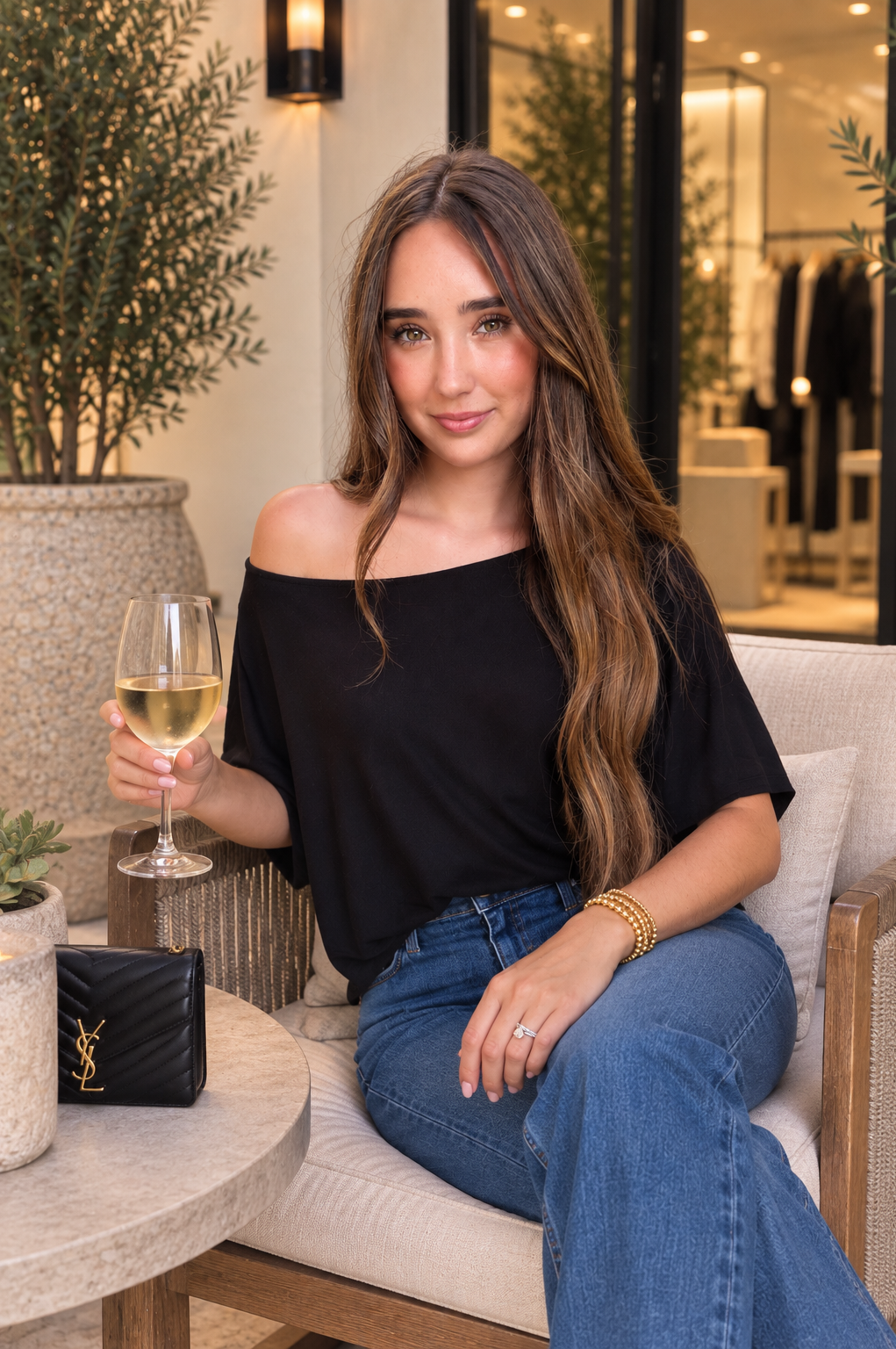 Black Crop Blouse