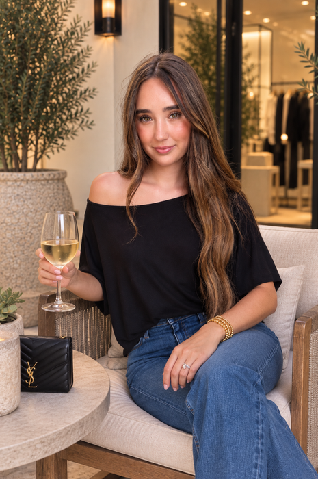 Black Crop Blouse