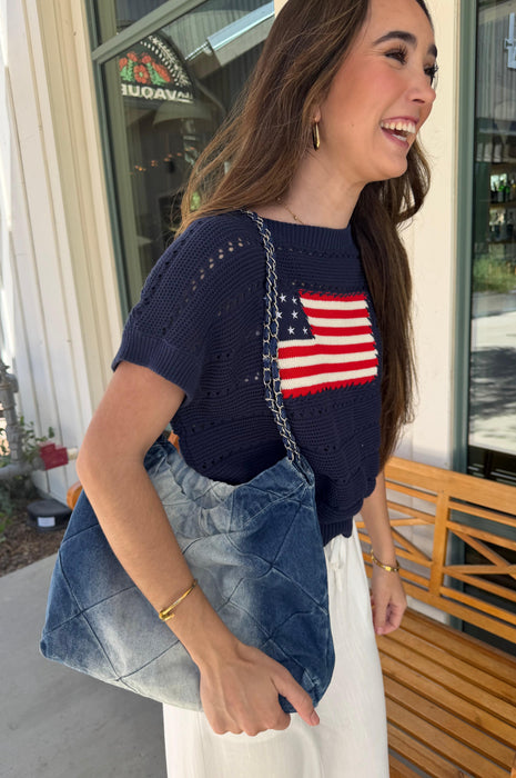 Denim Trash Bag Designer Handbag