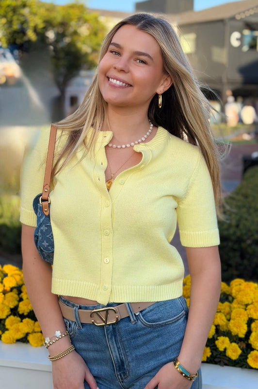 Brunch Knit Top Yellow