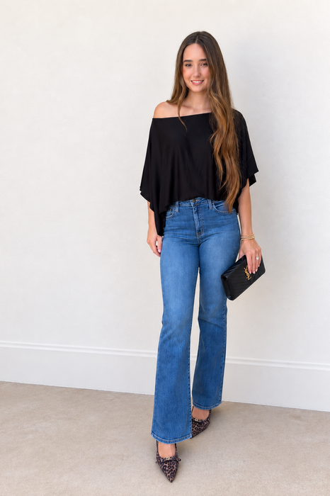 Black Crop Blouse