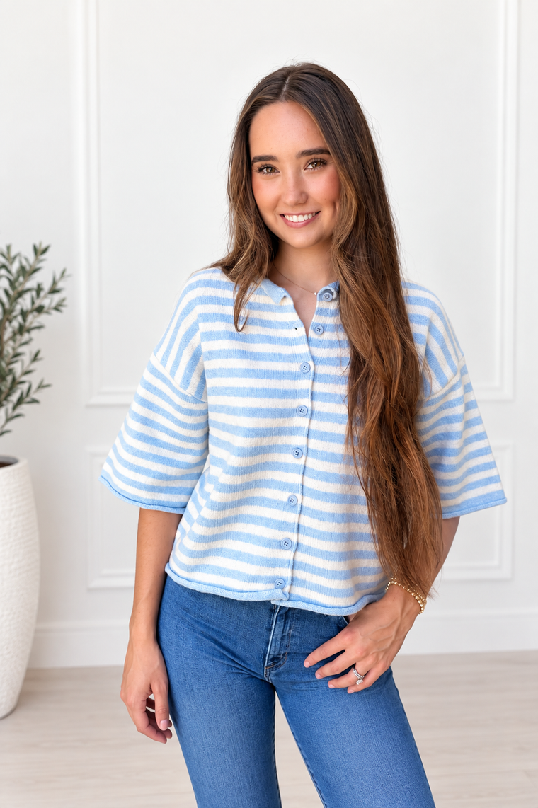 Bayside Babe Striped Cardigan