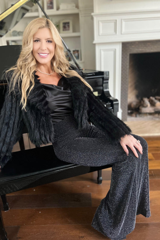 Show Me Your Mumu Salt Lake City Cropped Jacket Black Faux Fur