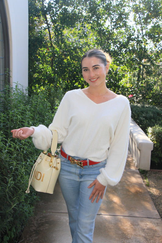 Lacey’s Slouchy Feather Top