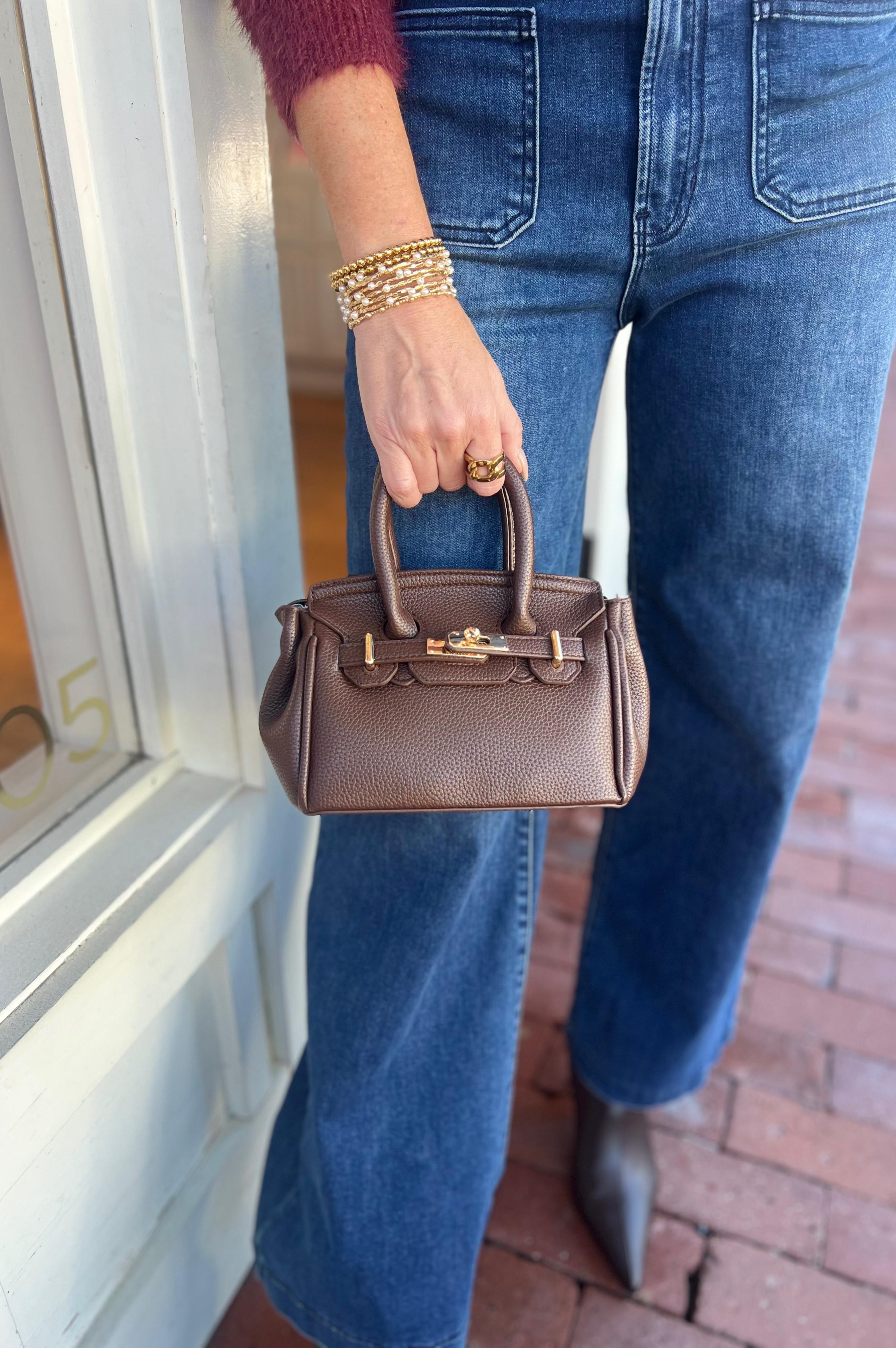 Jordana Brown Top Handle Purse