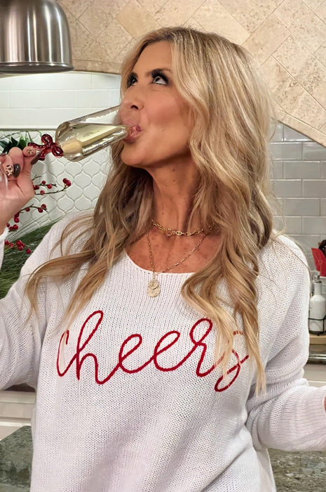 Cheers Sweater White/ Red