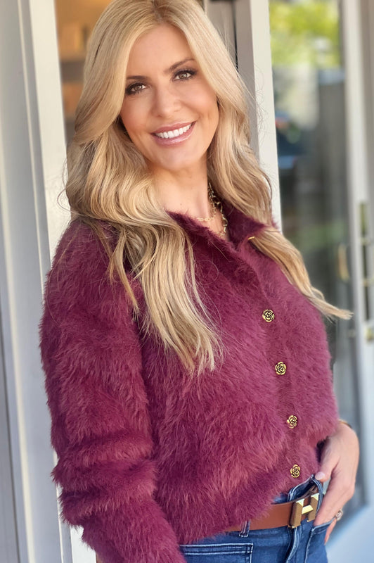 Rosette Sweater Burgundy