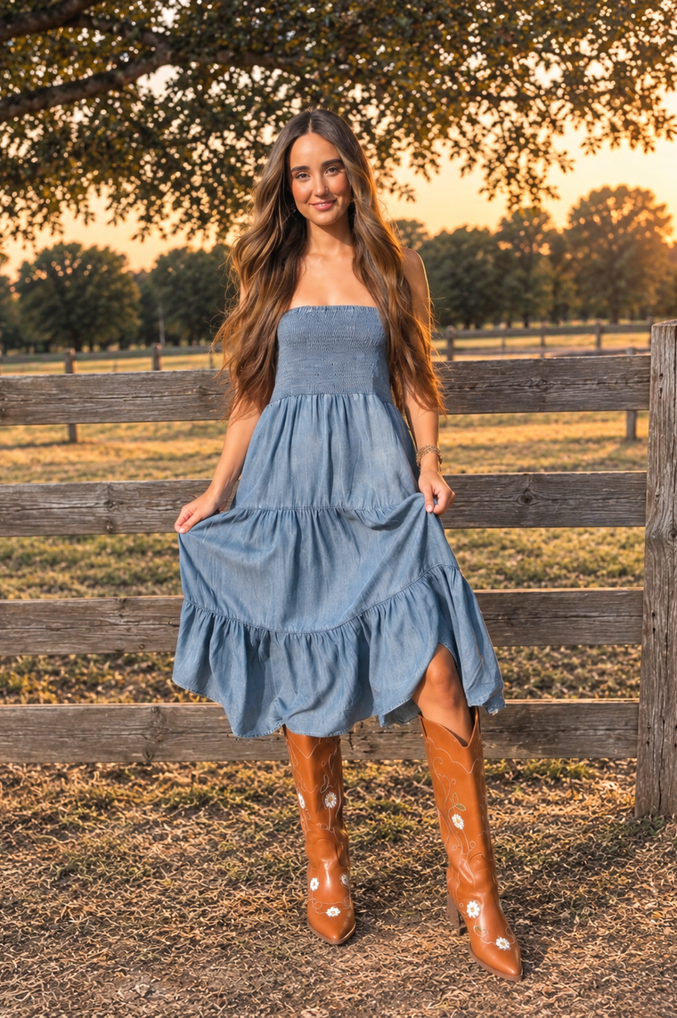 Denim Tube Dress