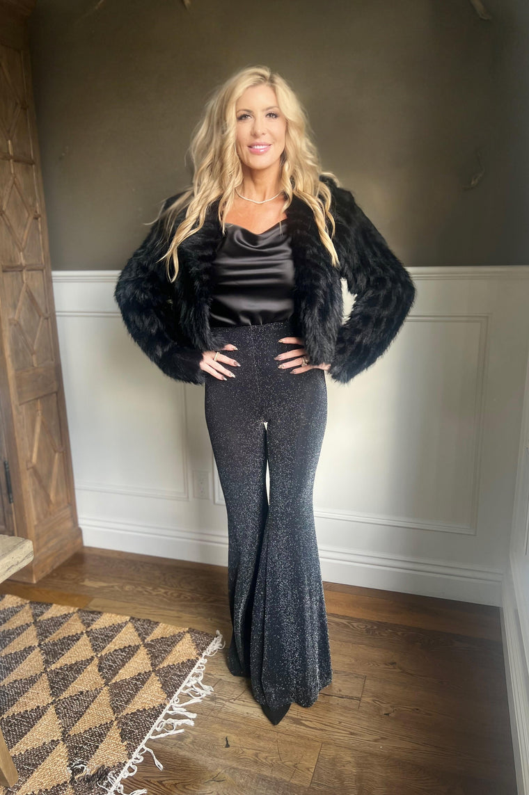 Show Me Your Mumu Salt Lake City Cropped Jacket Black Faux Fur