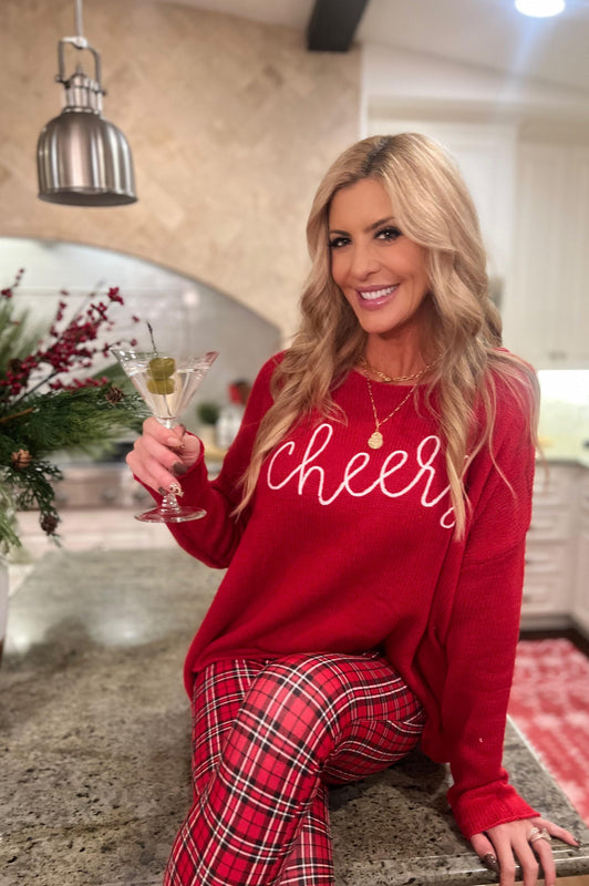 Cheers Sweater Red White