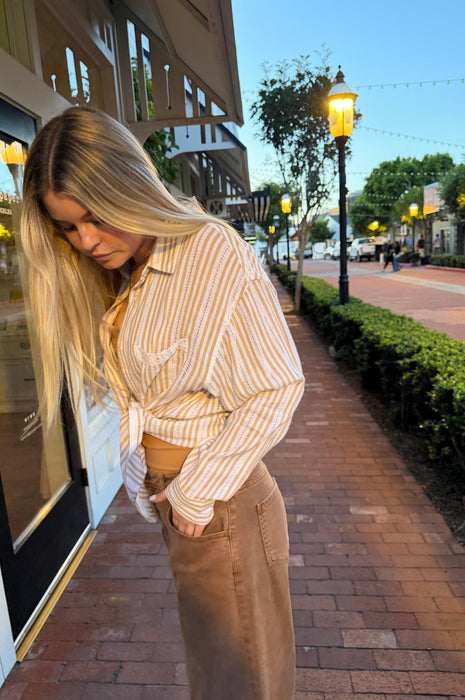 Palm Tree Cabana Striped Shirt
