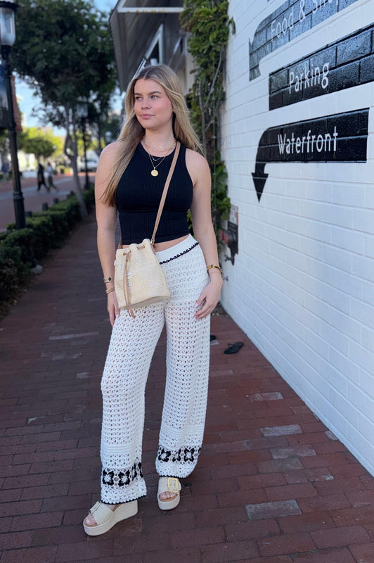 Crochet Floral Pants