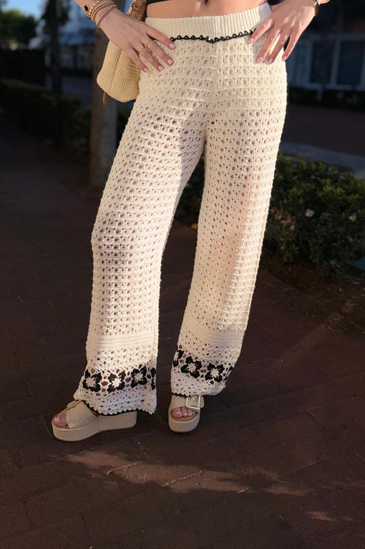 Crochet Floral Pants