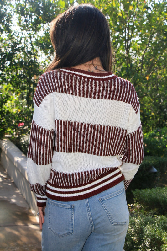 Stripe Sweater Brown