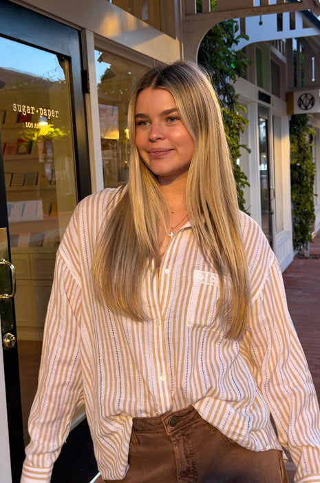 Palm Tree Cabana Striped Shirt