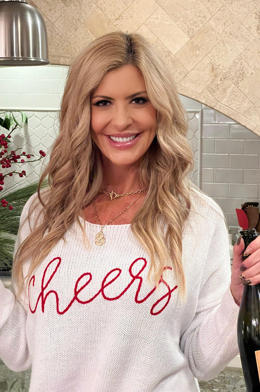 Cheers Sweater White/ Red