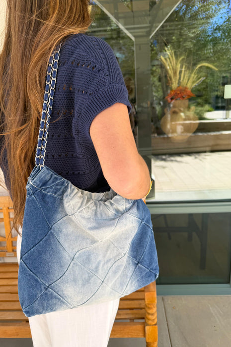 Denim Trash Bag Designer Handbag