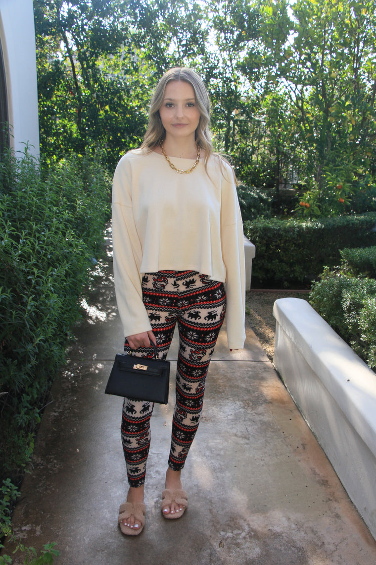 Holiday Plaid Buttery Leggings Santa