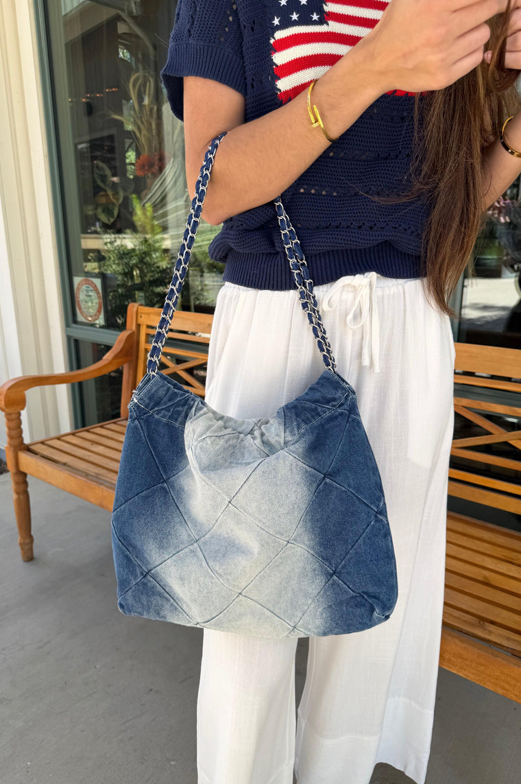 Denim Trash Bag Designer Handbag