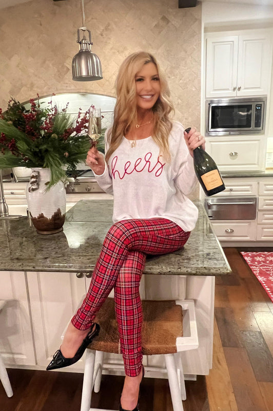 Cheers Sweater White/ Red