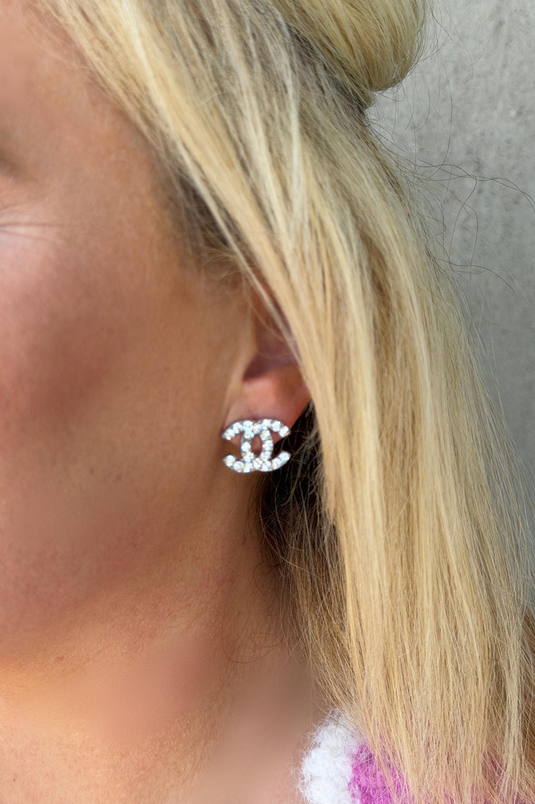 CC Earrings Crystal Medium