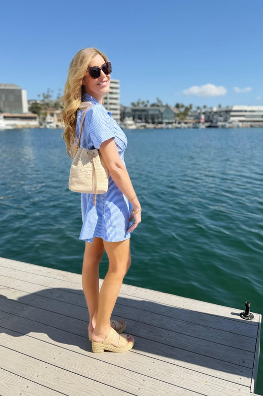Yacht Time Blue Striped Dress